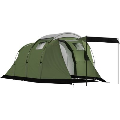 Outsunny Tenda campeggio 3-4 persone impermeabile 3000 mm con anticamera, Verde Aosom Italy Outsunny Tenda campeggio 3-4 persone impermeabile 3000 mm con anticamera, Verde Aosom Italy