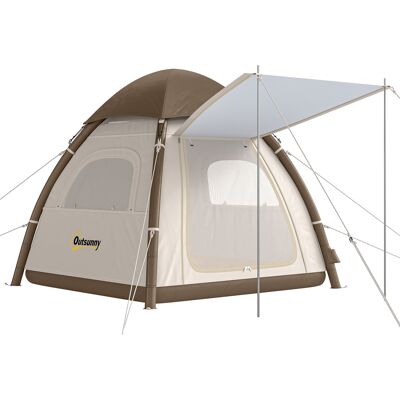 Outsunny Tenda Gonfiabile 3 Persone, Montaggio Rapido, Tenda da Campeggio Esterna con Pompa, Finestre a Rete e Tetto Rimovibile, Bianco Crema Aosom Italy Outsunny Tenda Gonfiabile 3 Persone, Montaggio Rapido, Tenda da Campeggio Esterna con Pompa, Finestre a Rete e Tetto Rimovibile, Bianco Crema Aosom Italy