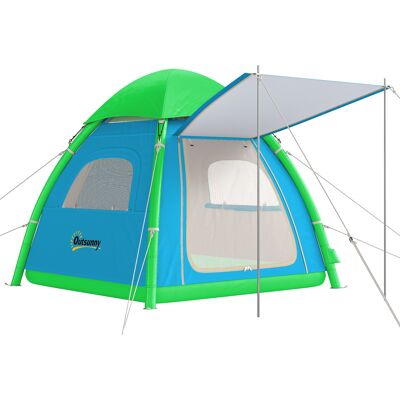 Outsunny Tenda Gonfiabile 3 Persone, Montaggio Rapido, Tenda da Campeggio Esterna con Pompa, Finestre a Rete e Tetto Rimovibile, Azzurro Chiaro Aosom Italy Outsunny Tenda Gonfiabile 3 Persone, Montaggio Rapido, Tenda da Campeggio Esterna con Pompa, Finestre a Rete e Tetto Rimovibile, Azzurro Chiaro Aosom Italy