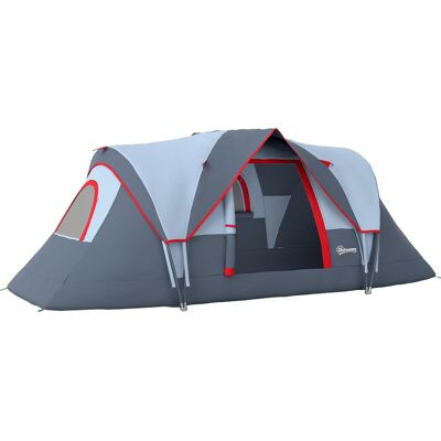 Outsunny Tenda da campeggio 4-5 posti idrorepellente con protezione UV, 4,5x2,2x1,8 m, grigia Aosom Italy Outsunny Tenda da campeggio 4-5 posti idrorepellente con protezione UV, 4,5x2,2x1,8 m, grigia Aosom Italy