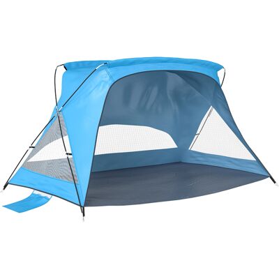 Outsunny Tenda spiaggia UV30+ 2-3 persone con sacchi sabbia, Azzurro Aosom Italy Outsunny Tenda spiaggia UV30+ 2-3 persone con sacchi sabbia, Azzurro Aosom Italy