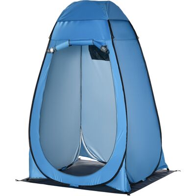 Outsunny Tenda Doccia da Campeggio e Spiaggia con Porta a Cerniera e Borsa di Trasporto, 126x124x189 cm, Blu Outsunny Tenda Doccia da Campeggio e Spiaggia con Porta a Cerniera e Borsa di Trasporto, 126x124x189 cm, Blu