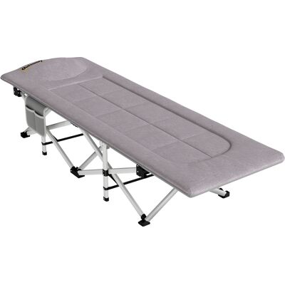Outsunny Materassino per Campeggio con Poggiatesta e Tasca, in Acciaio e tessuto Oxford, 200x65x42 cm, Grigio Aosom Outsunny Materassino per Campeggio con Poggiatesta e Tasca, in Acciaio e tessuto Oxford, 200x65x42 cm, Grigio Aosom