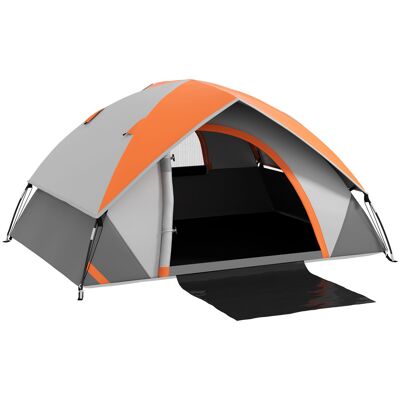 Outsunny Tenda da Campeggio 2 Posti con Finestra a Rete e Gancio, in Poliestere, 210x150x110 cm, Grigio e Arancione Outsunny Tenda da Campeggio 2 Posti con Finestra a Rete e Gancio, in Poliestere, 210x150x110 cm, Grigio e Arancione