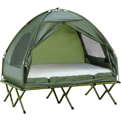 Outsunny Set da Campeggio Tenda Letto 2 Persone Materasso Gonfiabile con Borsa per il Trasporto in Polietilene, Verde Scuro Outsunny Set da Campeggio Tenda Letto 2 Persone Materasso Gonfiabile con Borsa per il Trasporto in Polietilene, Verde Scuro