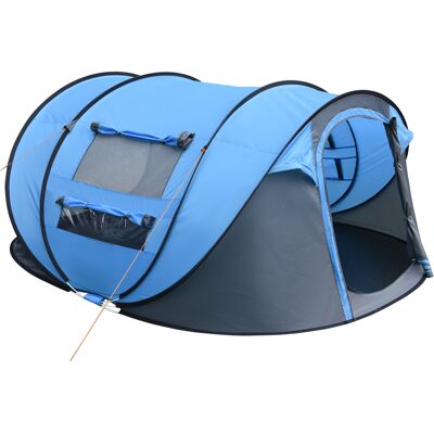 Outsunny Tenda da Campeggio Pop Up 2 Posti con 2 Porte, 4 Finestre e Telo Impermeabile, 263.5x220x123 cm, Blu Aosom Italy Outsunny Tenda da Campeggio Pop Up 2 Posti con 2 Porte, 4 Finestre e Telo Impermeabile, 263.5x220x123 cm, Blu Aosom Italy