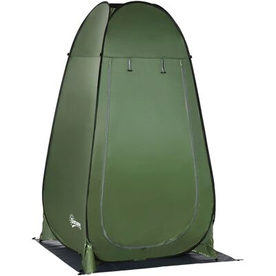 Outsunny Tenda Doccia da Campeggio e Spiaggia con Porta a Cerniera e Borsa di Trasporto, 126x124x189 cm, Verde Scuro Outsunny Tenda Doccia da Campeggio e Spiaggia con Porta a Cerniera e Borsa di Trasporto, 126x124x189 cm, Verde Scuro