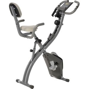 Homcom Cyclette Pieghevole 2 in 1, Resistenza Magnetica Regolabile 8 Livelli, Bici da Fitness con Sensore di Frequenza Cardiaca, Grigio