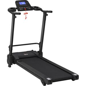 Homcom Tapis Roulant Elettrico Pieghevole Velocità 14km/h, Monitor LCD 5 Programmi e Presa USB, per Casa e Ufficio, Motore 750W, Nero