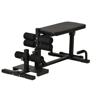 Homcom Squat Machine 3 in 1 con Altezza Regolabile, Panca Fitness Multifunzione con Inclinazione Regolabile per Casa e Palestra, Nero