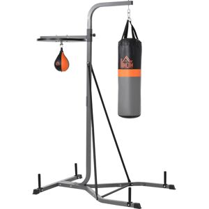 Homcom Stazione Multiuso Regolabile con Sacco da Boxe 20kg e Punching Ball per Allenamento Pugilato