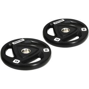 Sportnow Set di 2 Dischi Pesi da 15kg in Acciaio con Rivestimento in Gomma per Bilanciere