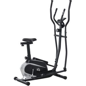 Homcom Cyclette Bici Ellittica Magnetica con Schermo LCD, 8 Livelli di Resistenza e Sedile Regolabile, 103x62x151cm Nero