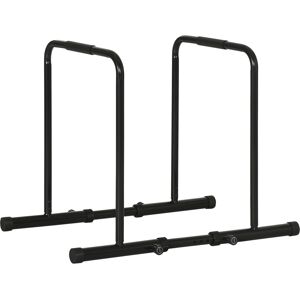 Sportnow Barra per Dip in Acciaio ad Altezza Regolabile con 6 Lunghezze Regolabili, 90-102x65x80-90 cm, Nera