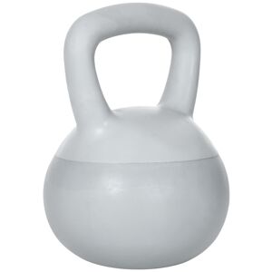 Sportnow Kettlebell 4kg in PVC e Sabbia Metallica per Allenamento Spalle e Bicipiti, 19x19x26 cm, Grigio