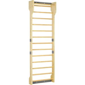 Homcom Spalliera Svedese da Palestra in Legno di Faggio con 13 Barre, 78x27x240cm