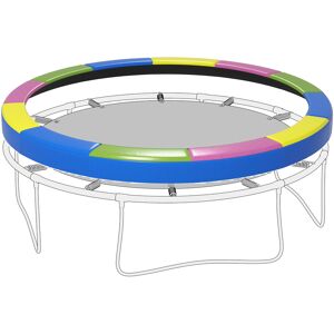 Sportnow Copertura Tappeto Elastico Ø366x30 cm Pieghevole e Portatile, in Plastica, PE e Schiuma, Multicolore