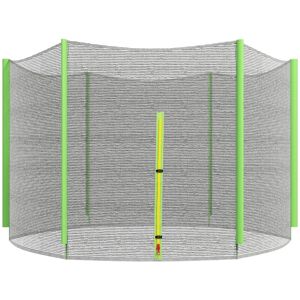 Sportnow Rete di Protezione per Trampolini a 6 Pali con Ingresso con Cerniera, in PE, Ø244x180 cm, Nero e Verde