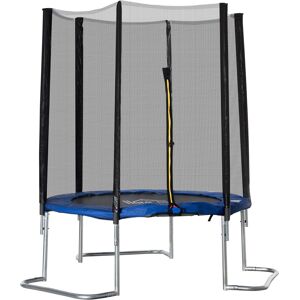 Homcom Trampolino Elastico per Adulti con Rete di Sicurezza e Scala, Uso Interno ed Esterno, 223x223x230cm, Blu