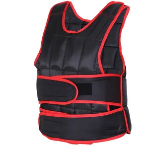 Homcom Giubbotto Zavorrato 20kg Unisex 38 Pesi Singoli, Imbottitura, Chiusure con Velcro, Nero e Rosso