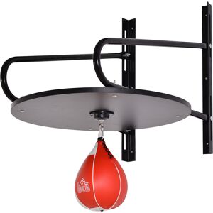 homcom set boxe pera veloce con piattaforma installazione a muro, guantoni, pompetta, accessori inclusi, 60 x 73 x 80 cm