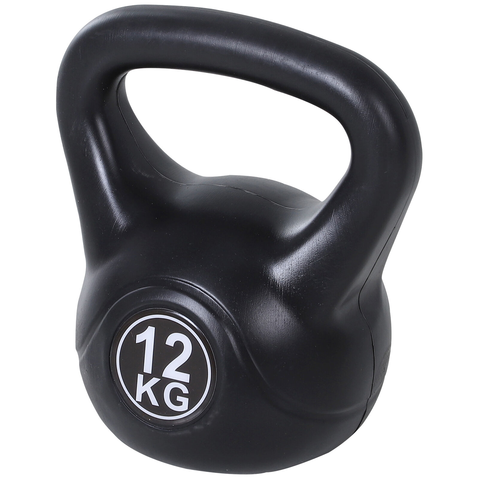 homcom kettlebell 12 kg peso per palestra domestica esercizi fitness addestramento, potenziamento muscolare, nero