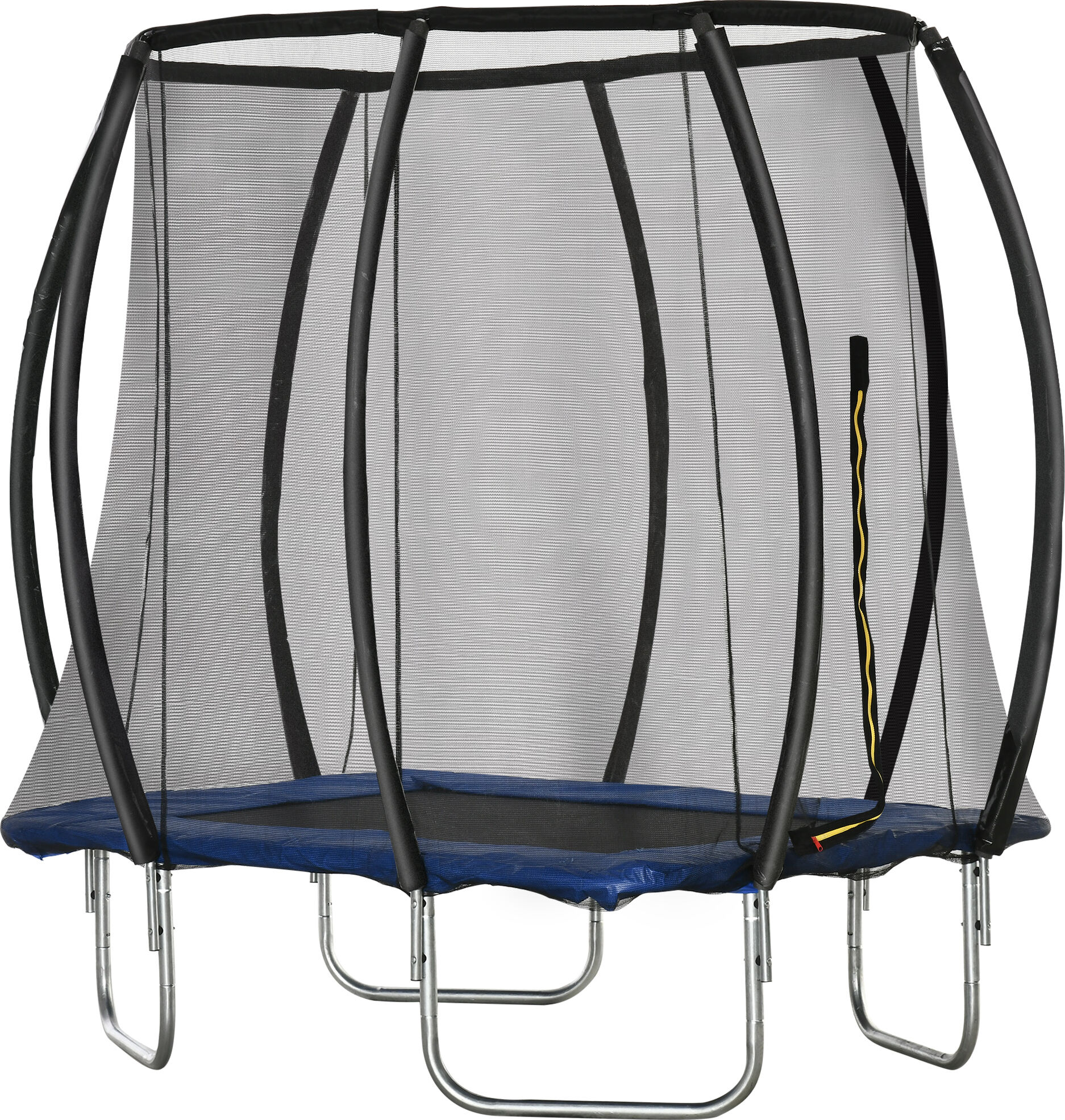 Homcom Trampolino Elastico 210cm per Bambini e Adulti con Rete e Imbottiture Blu