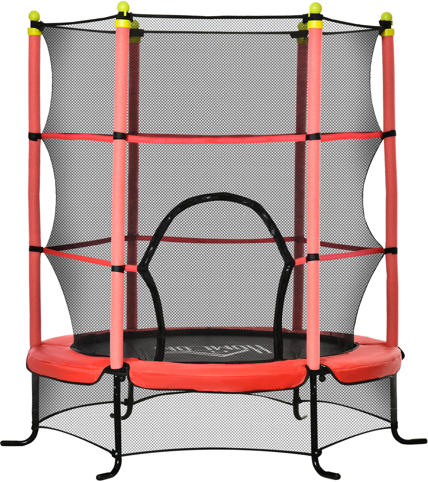 Homcom Tappeto Elastico per Bambini 3-6 Anni con Rete di Sicurezza, Trampolino con Pali Imbottiti per Casa e Giardino Φ163cm