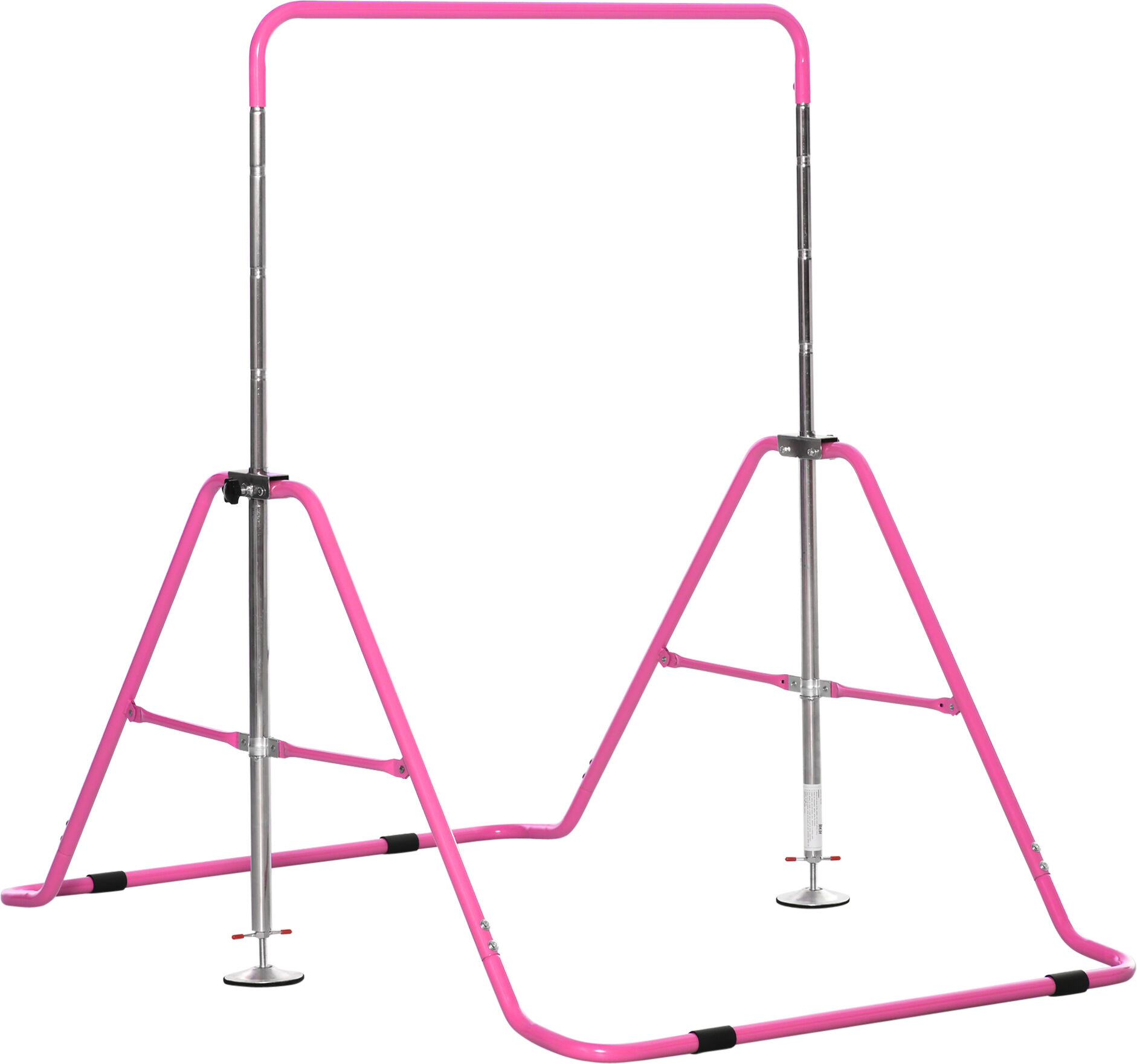 Homcom Sbarra per Trazioni per Bambini 3-8 Anni, 4 Altezze Regolabili e Struttura in Acciaio, 148x105x88-128 cm, Rosa