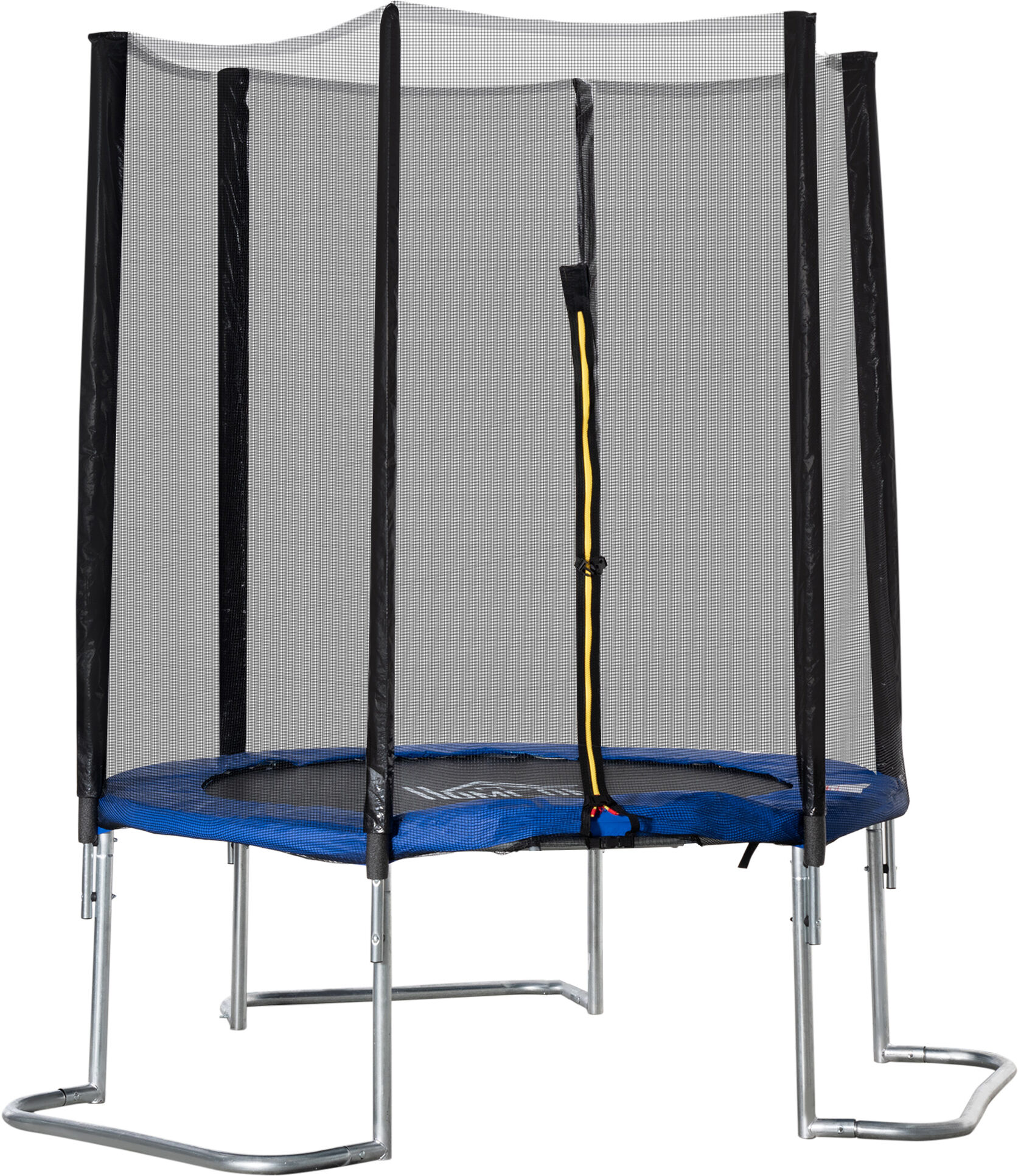 Homcom Trampolino Elastico per Adulti con Rete di Sicurezza e Scala, Uso Interno ed Esterno, 223x223x230cm, Blu