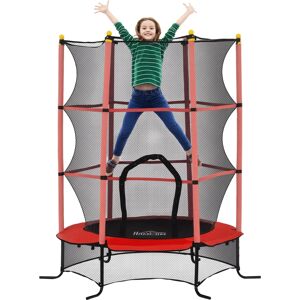 Homcom Trampolino Elastico per Bambini Ø1.6x1.9 m con Rete di Sicurezza e Pali Imbottiti, Età 3-10 Anni, Rosso Homcom Trampolino Elastico per Bambini Ø1.6x1.9 m con Rete di Sicurezza e Pali Imbottiti, Età 3-10 Anni, Rosso
