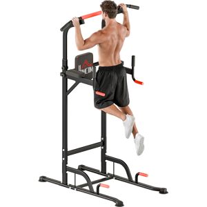 Homcom Barra per Trazioni Power Tower Stazione Fitness Multifunzione Regolabile 189-239cm in Acciaio Nero Rosso Aosom Homcom Barra per Trazioni Power Tower Stazione Fitness Multifunzione Regolabile 189-239cm in Acciaio Nero Rosso Aosom