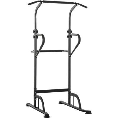 Homcom Stazione di allenamento multifunzione barra di trazione sedia romana altezza regolabile in acciaio nero rosso Homcom Stazione di allenamento multifunzione barra di trazione sedia romana altezza regolabile in acciaio nero rosso