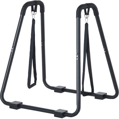 Homcom Dip Station Parallele con Passanti e Maniglie Imbottite in Acciaio 90 x 81 x 92.5cm Nero Aosom Homcom Dip Station Parallele con Passanti e Maniglie Imbottite in Acciaio 90 x 81 x 92.5cm Nero Aosom
