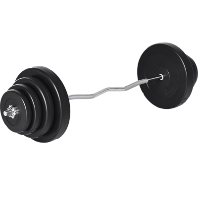 Homcom Bilanciare Set Curvo da 70kg con 8 Dischi Pesi e Barra Curva in Acciaio, Allenamento a Casa e Palestra, 140x38.5x38.5cm Homcom Bilanciare Set Curvo da 70kg con 8 Dischi Pesi e Barra Curva in Acciaio, Allenamento a Casa e Palestra, 140x38.5x38.5cm