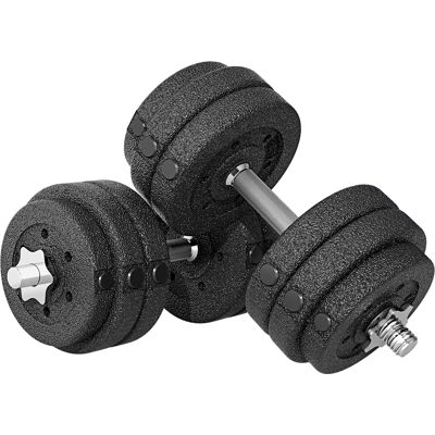Homcom Set Pesi Manubri da 30 kg (8x2.5 kg, 4x1.5 kg) con 12 Dischi e 2 Manubri da 2 kg, 43x18x7.5 cm, Nero Aosom Italy Homcom Set Pesi Manubri da 30 kg (8x2.5 kg, 4x1.5 kg) con 12 Dischi e 2 Manubri da 2 kg, 43x18x7.5 cm, Nero Aosom Italy