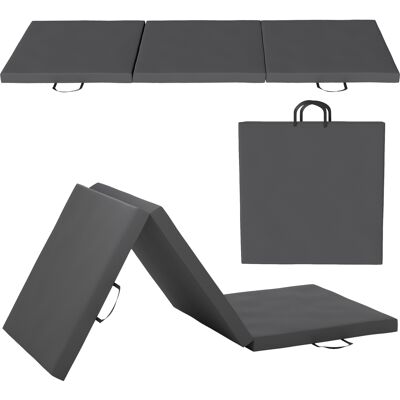 Homcom Tappetino fitness pieghevole in 3 pannelli con maniglie e rivestimento sintetico 180 x 60 x 5cm grigio Aosom Italy Homcom Tappetino fitness pieghevole in 3 pannelli con maniglie e rivestimento sintetico 180 x 60 x 5cm grigio Aosom Italy