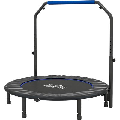 Homcom Trampolino da Fitness per Adulti Ø122 cm, Pieghevole, con Manubrio Regolabile a 4 Livelli, Nero e Blu Aosom Italy Homcom Trampolino da Fitness per Adulti Ø122 cm, Pieghevole, con Manubrio Regolabile a 4 Livelli, Nero e Blu Aosom Italy