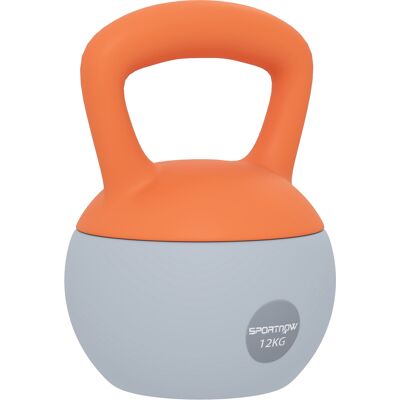 Sportnow Kettlebell 12 kg Riempita con Sabbia Metallica, Manico Antiscivolo 21x21x30 cm Arancione e Grigio Aosom Italy Sportnow Kettlebell 12 kg Riempita con Sabbia Metallica, Manico Antiscivolo 21x21x30 cm Arancione e Grigio Aosom Italy