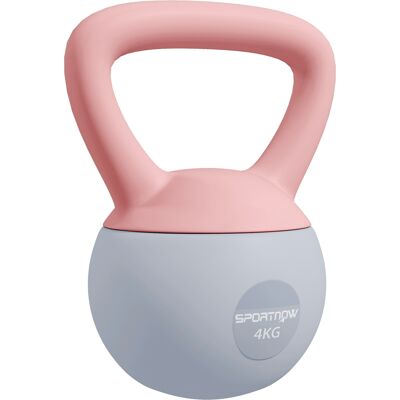 Sportnow Kettlebell da 4 kg riempito con sabbia metallica, manico antiscivolo 19x15x25 cm Rosa e Grigio Aosom Italy Sportnow Kettlebell da 4 kg riempito con sabbia metallica, manico antiscivolo 19x15x25 cm Rosa e Grigio Aosom Italy