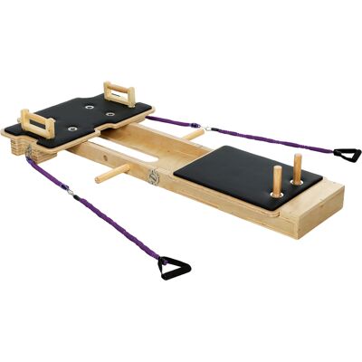 Sportnow Pilates Reformer multifunzionale con fasce, impugnature e ruota addominale, legno naturale Aosom Italy Sportnow Pilates Reformer multifunzionale con fasce, impugnature e ruota addominale, legno naturale Aosom Italy