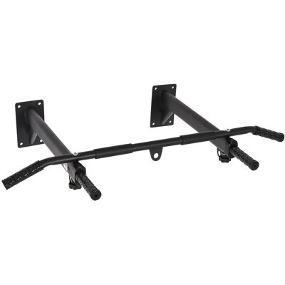 Homcom Barra per Trazioni a Muro 2 in 1 con 3 Impugnature Diverse, in Acciaio, 93.5x65x17 cm, Nero Aosom Homcom Barra per Trazioni a Muro 2 in 1 con 3 Impugnature Diverse, in Acciaio, 93.5x65x17 cm, Nero Aosom