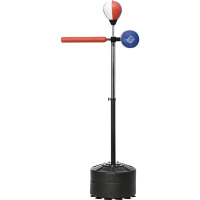 Sportnow Sacco Boxe da Terra con Barra Girevole, Speedball e Colpitore, in Acciaio, HDPE e PU, 80.5x48x163-205 cm Aosom Italy Sportnow Sacco Boxe da Terra con Barra Girevole, Speedball e Colpitore, in Acciaio, HDPE e PU, 80.5x48x163-205 cm Aosom Italy