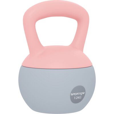 Sportnow Pesa russa 12 kg Kettlebell riempita di sabbia metallica manico antiscivolo per allenamento in casa 21x21x30 cm rosa e grigio Aosom Italy Sportnow Pesa russa 12 kg Kettlebell riempita di sabbia metallica manico antiscivolo per allenamento in casa 21x21x30 cm rosa e grigio Aosom Italy