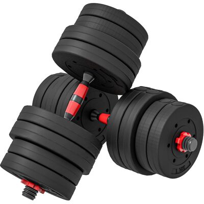 Homcom Set 2 Manubri Antiscivolo con 16 Dischi Pesi da 30 kg totali e Connettore, in Acciaio, HDPE e Sabbia, Nero Aosom Italy Homcom Set 2 Manubri Antiscivolo con 16 Dischi Pesi da 30 kg totali e Connettore, in Acciaio, HDPE e Sabbia, Nero Aosom Italy