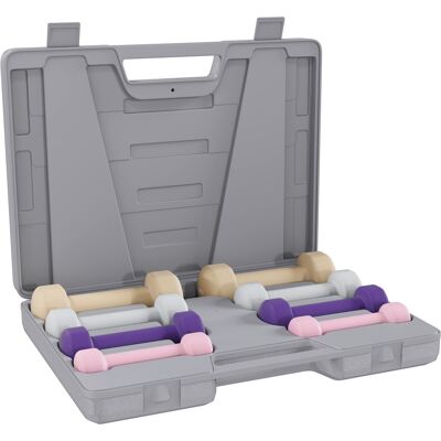 Homcom Set Manubri 10 kg con Valigetta Porta Pesi, in Metallo, PU e Plastica, 41x30x8 cm, Multicolore Aosom Italy Homcom Set Manubri 10 kg con Valigetta Porta Pesi, in Metallo, PU e Plastica, 41x30x8 cm, Multicolore Aosom Italy