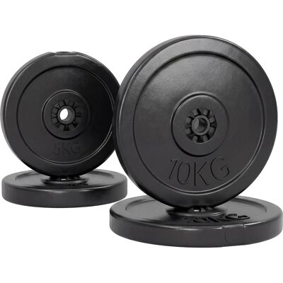 Homcom Set di 4 Dischi Pesi, Set Dischi Palestra per Allenamento, Nero Aosom Italy Homcom Set di 4 Dischi Pesi, Set Dischi Palestra per Allenamento, Nero Aosom Italy