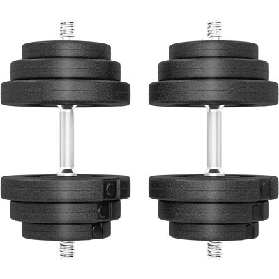 Homcom Set Manubri Palestra 40kg (4x5kg, 4x2.5kg, 4x1.5kg), Pesi Palestra con 12 Dischi da 1.5kg, 2.5kg, 5kg, Փ25mm, per Allenamento a Casa Aosom Homcom Set Manubri Palestra 40kg (4x5kg, 4x2.5kg, 4x1.5kg), Pesi Palestra con 12 Dischi da 1.5kg, 2.5kg, 5kg, Փ25mm, per Allenamento a Casa Aosom