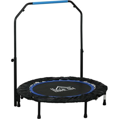 Homcom Mini Trampolino Fitness Ø102 cm Pieghevole con Manubrio Regolabile in Altezza, Blu Homcom Mini Trampolino Fitness Ø102 cm Pieghevole con Manubrio Regolabile in Altezza, Blu