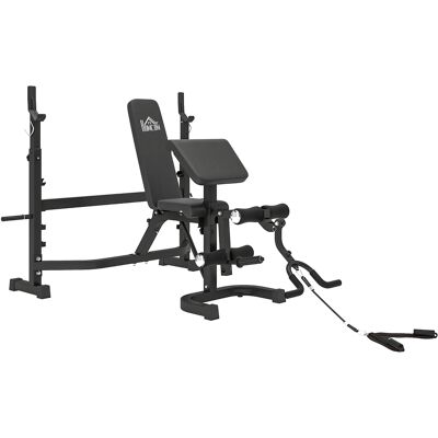 Homcom Panca per Muscolatura Multifunzione Panca Pesi con Schienale Inclinabile e Supporto dei Bilancieri Altezza Regolabile per l'Allenamento di Tutto il Corpo 187x140x117-136 cm Nero Aosom Italy Homcom Panca per Muscolatura Multifunzione Panca Pesi con Schienale Inclinabile e Supporto dei Bilancieri Altezza Regolabile per l'Allenamento di Tutto il Corpo 187x140x117-136 cm Nero Aosom Italy